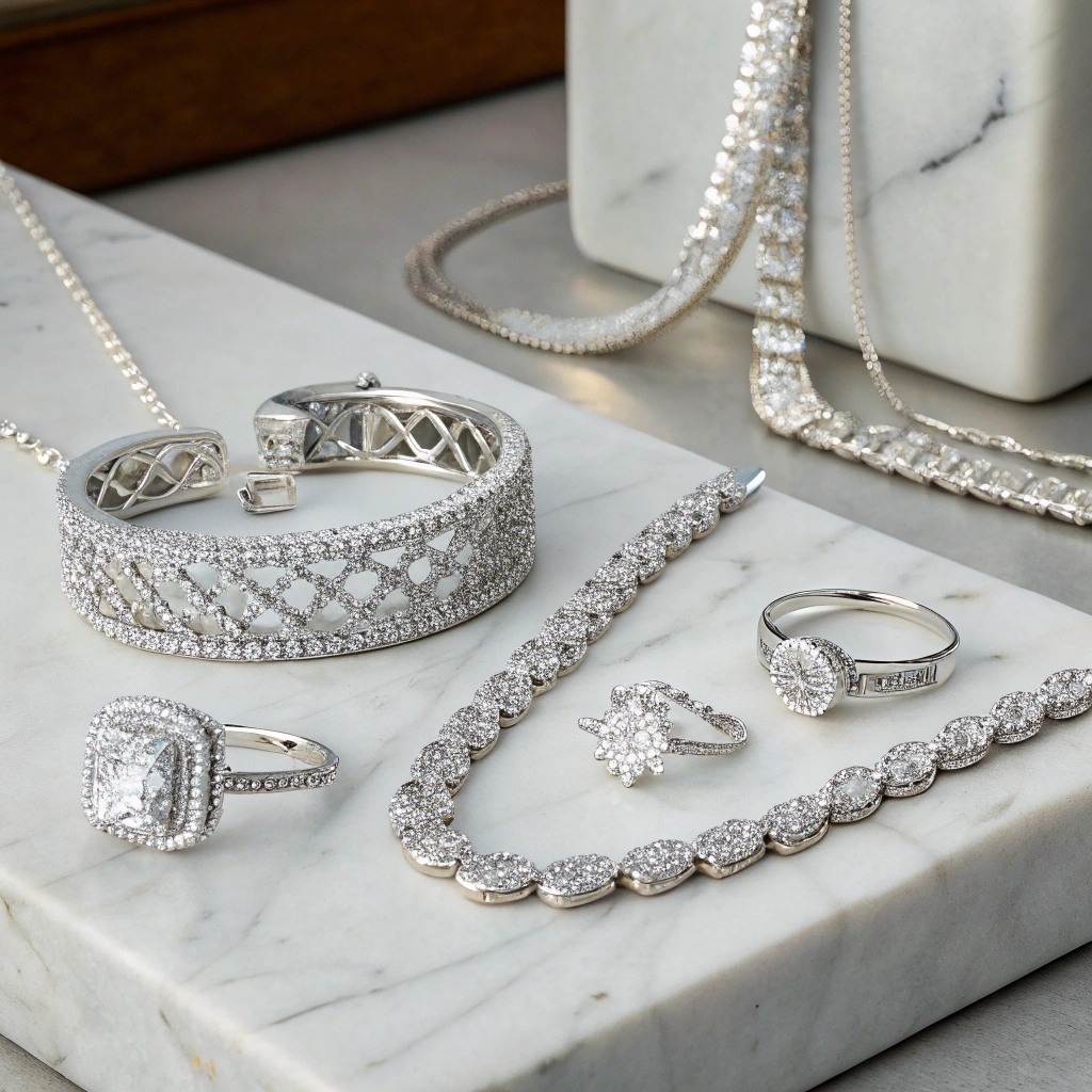 Silver jewelry kept away from perfumes and household cleaners